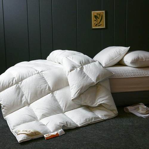 100支全棉缎条95白鹅绒被纯棉羽绒被春秋被冬季加厚保暖羽绒被芯