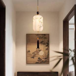 ?宋代美学床头小吊灯新中式禅意简雅茶室灯玄关过道复古装饰小吊