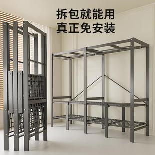 衣柜卧室家用出租屋用简易布衣柜免安装一体式折叠全钢架制品收纳