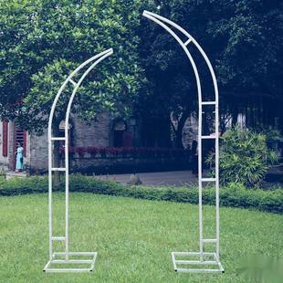 婚庆牛角们花艺拱门户外坪婚礼羊角们鲜花拱门花架道具月亮门架