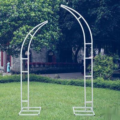 婚庆牛角们花艺拱门户外坪婚礼羊角们鲜花拱门花架道具月亮门架