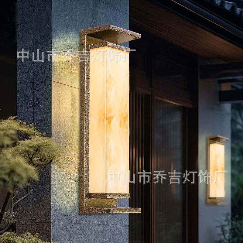 新式太能中式长条台灯防水别墅露中自建房两阳侧柱子现代壁灯灯户
