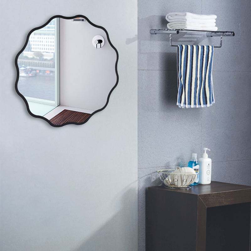 法式浴室镜多边幅行壁挂家用卫生间化妆镜子网红卧室梳妆镜挂墙式