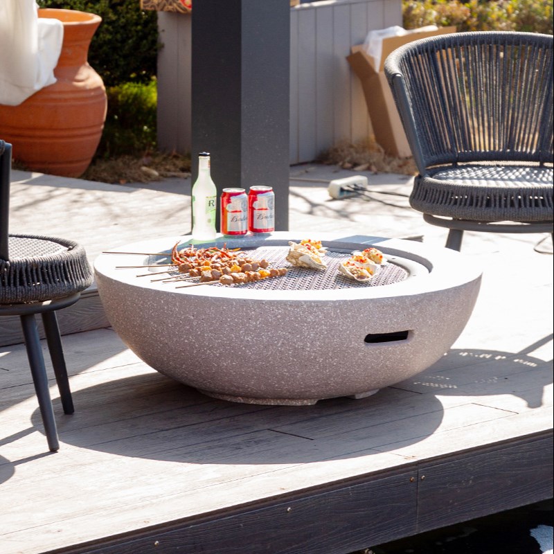 庭院烧烤炉户外柴火炉围炉桌别墅家用火盆篝火壁炉烧烤台真火网红