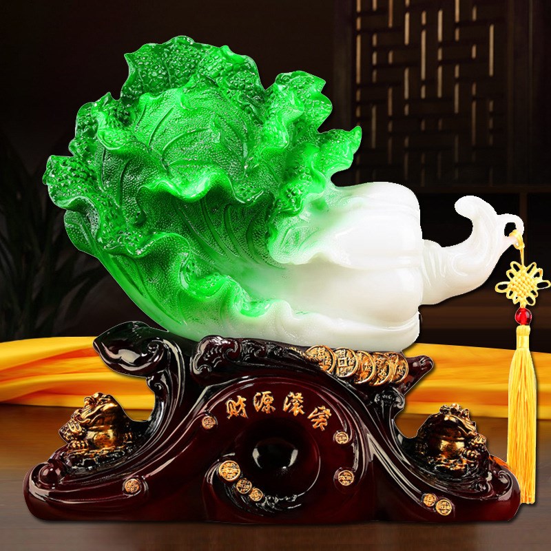 招财白菜财源滚滚开业摆件公司乔迁庆祝礼品办公桌书房客厅工艺品