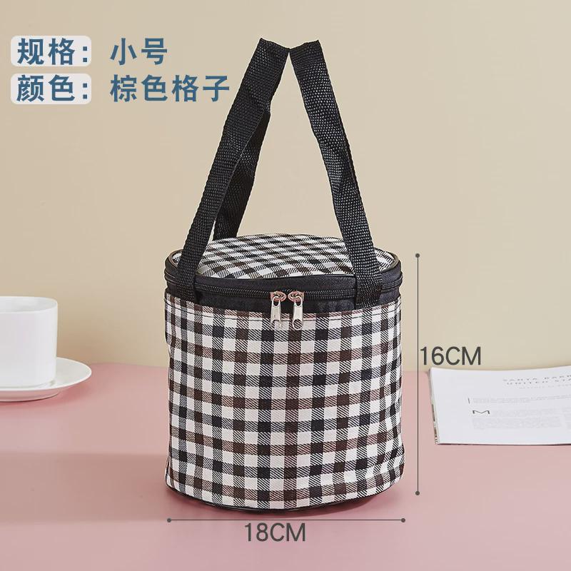 饭袋便当包保温桶袋子手提便当盒饭盒袋圆形饭桶保温袋带饭手新款