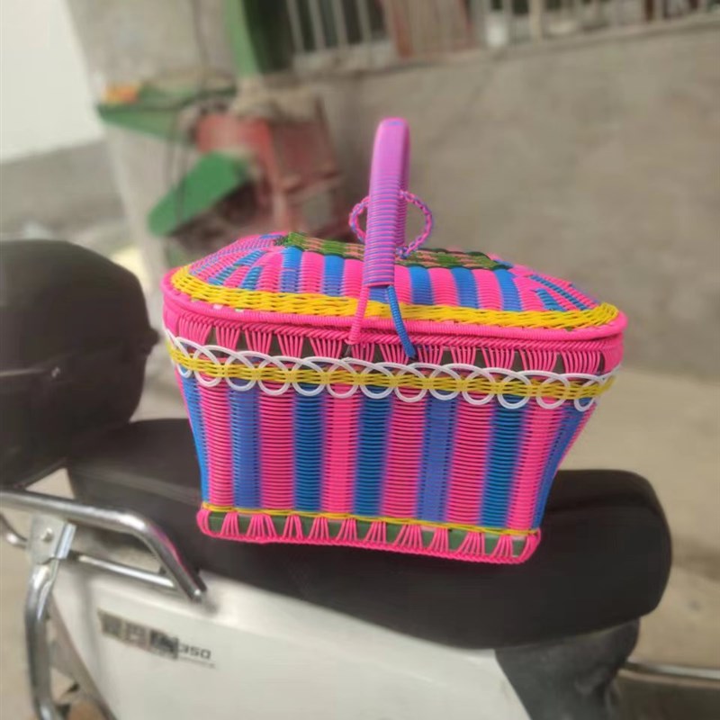 手工编织篮子手提菜篮水果篮购物篮收纳筐野餐篮鸡蛋篮柳编藤条