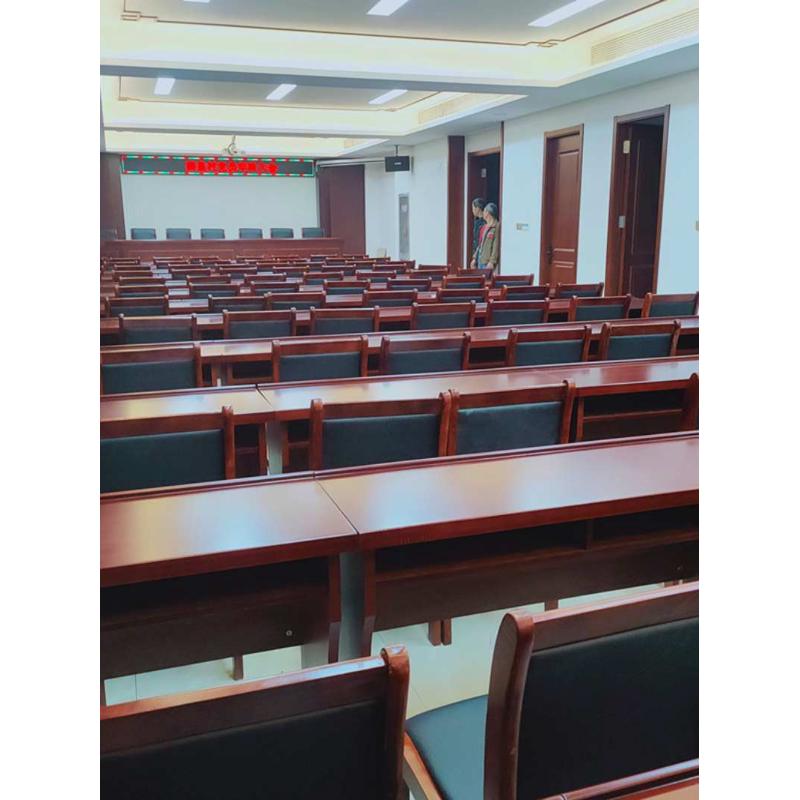 木皮桌椅培训1.2办公桌会议室油漆双人条桌条形会议桌子米长组