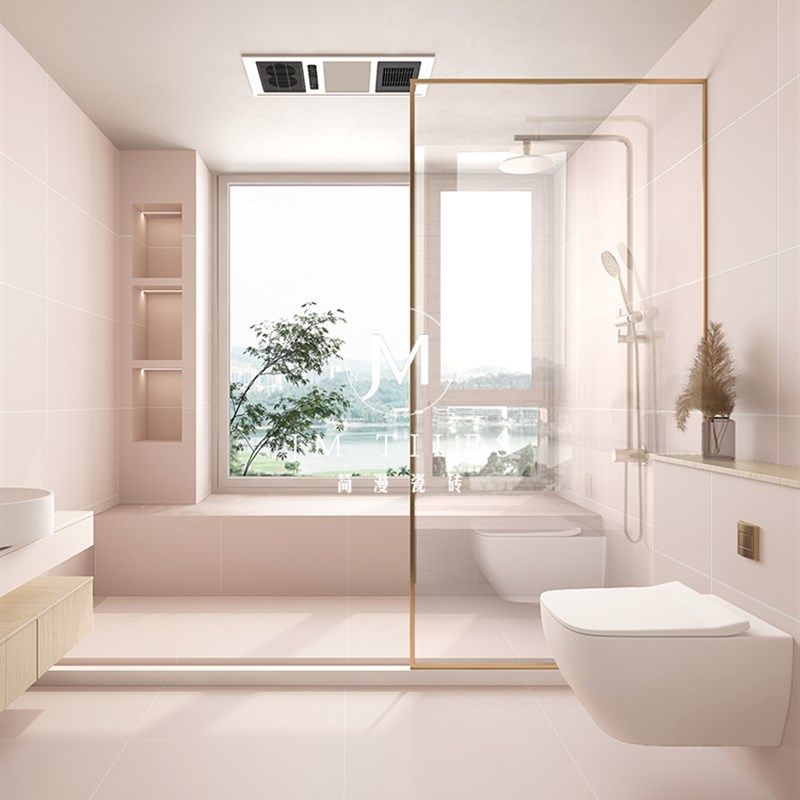 简漫多巴胺彩色系柔光砖粉色纯色地砖客厅阳台卫生间瓷砖600x1200