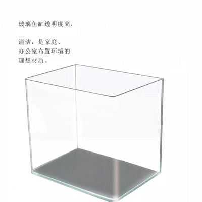 金晶超白鱼缸迷你水族箱生态缸20/25cm30-50厘米小方缸热弯缸
