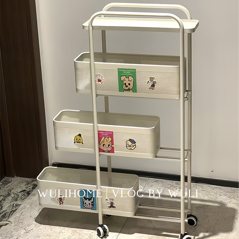 卫生间夹缝置物架浴室厕所多功能落地多层收纳架不锈钢小推车架子