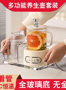 煮茶壶花茶养生壶家用多q功能办公室小型mini全玻璃烧水杯2024新