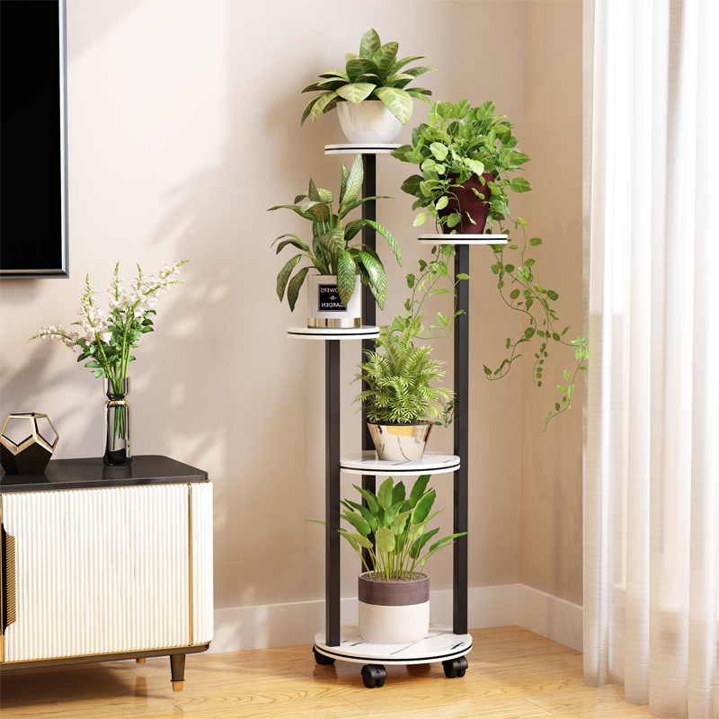 花架子室内绿萝吊兰架网红移动带轮多层花架置物架