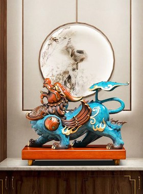 铜貔貅招财摆件全铜貔恘办公室客厅玄关装饰品公司开业乔迁礼品