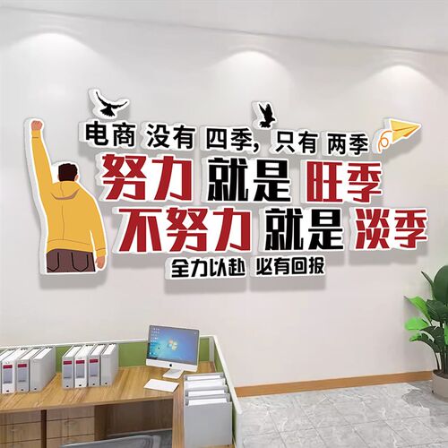 电商企业文化墙贴公司形象办公室励志F标语背景氛围感装饰挂画贴