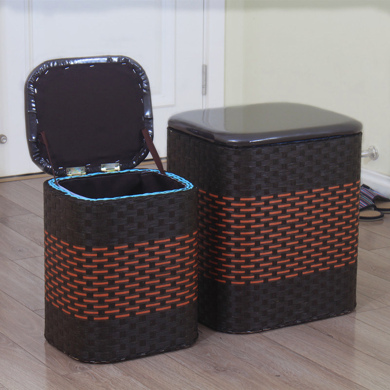 样板间收纳凳鞋套箱坐凳试衣间换鞋穿鞋凳子鞋套筐子家用拖鞋箱