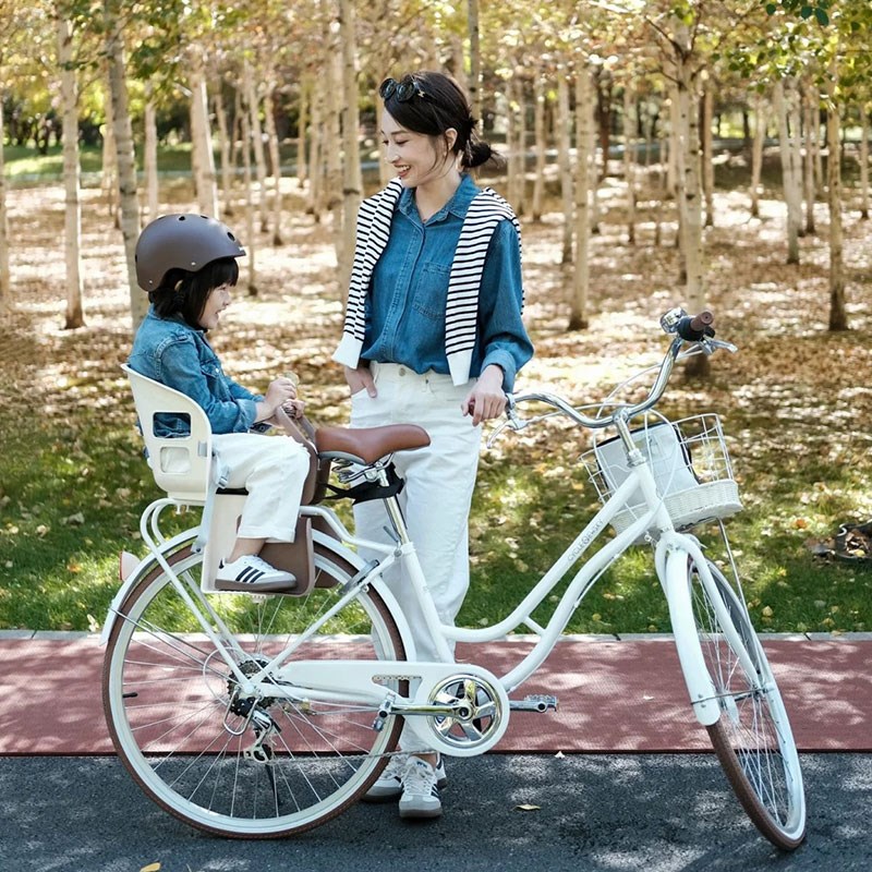 纽斯加自行车带小孩母子车亲子款带娃可载单车载娃接送孩子遛娃