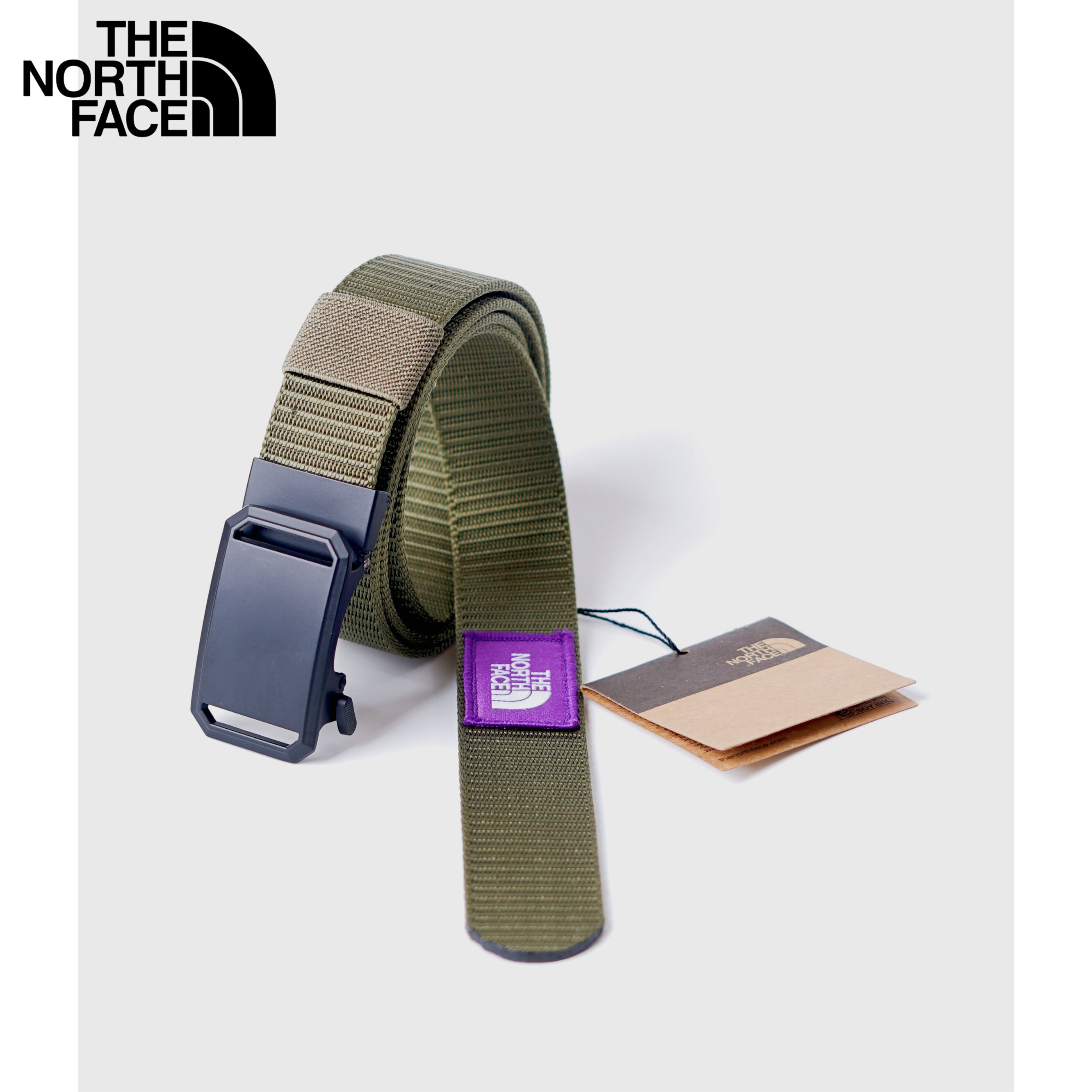 北面自动扣腰带男年轻人休闲百搭女帆布裤带尼龙高尔夫户外皮带..