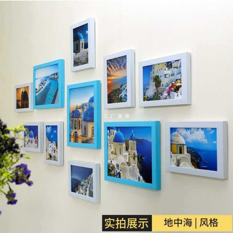 创意客厅照片墙装饰相框墙欧式现代相框挂墙组合免打孔相片墙11框