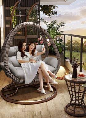 户外吊篮家用秋OOL千鸟吊懒椅椅单双人摇椅室内吊巢床藤阳台人沙