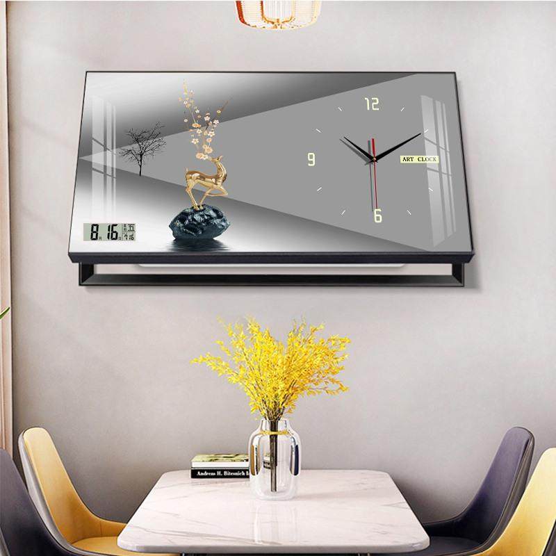 ?万年电子钟表电表上翻挂钟厅家箱用现代历轻奢餐客厅遮Fh(h(&aq,家居饰品,现代装饰画,淘宝优惠券,粉丝福利购,淘宝优惠卷