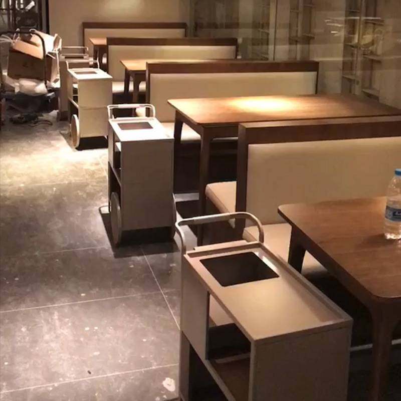 饭店东南亚茶餐厅中餐店泰国粤菜馆实木饰面餐桌椅子卡座组合商用