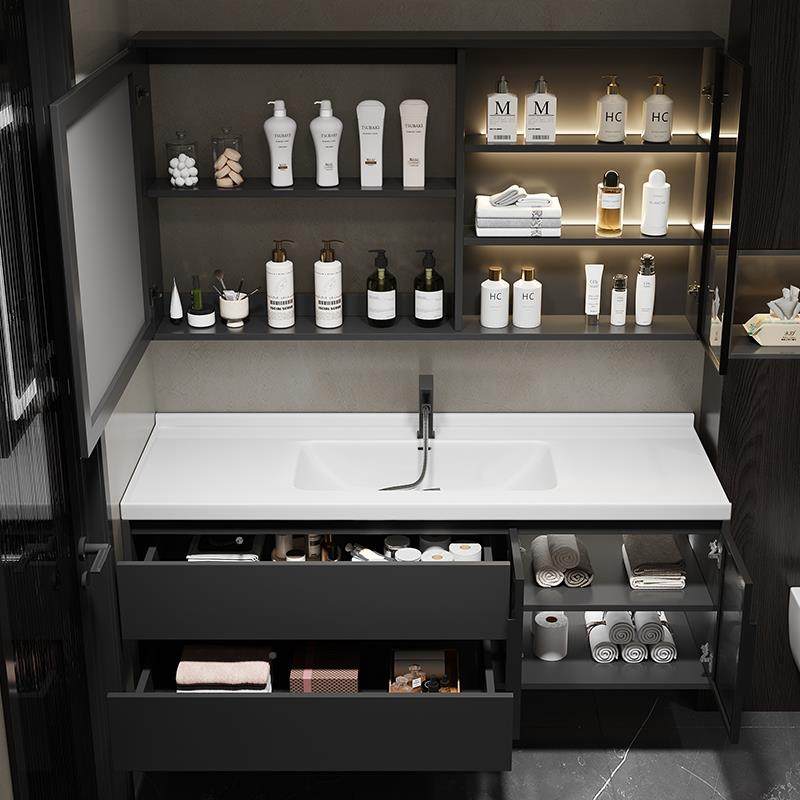 现代简约智能浴室柜组合实木卫间手陶927瓷一生体洗盆洗脸洗漱台,家装主材,浴室柜,淘宝优惠券,粉丝福利购,淘宝优惠卷