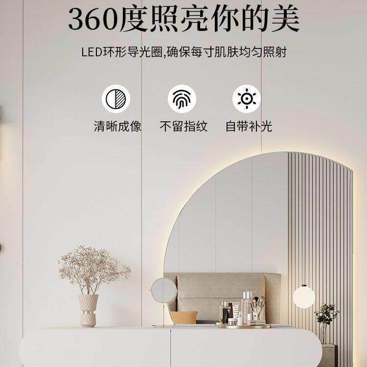 悬挂空梳妆台奶油风壁挂式室卧654一体悬化妆简约小户型台房间化