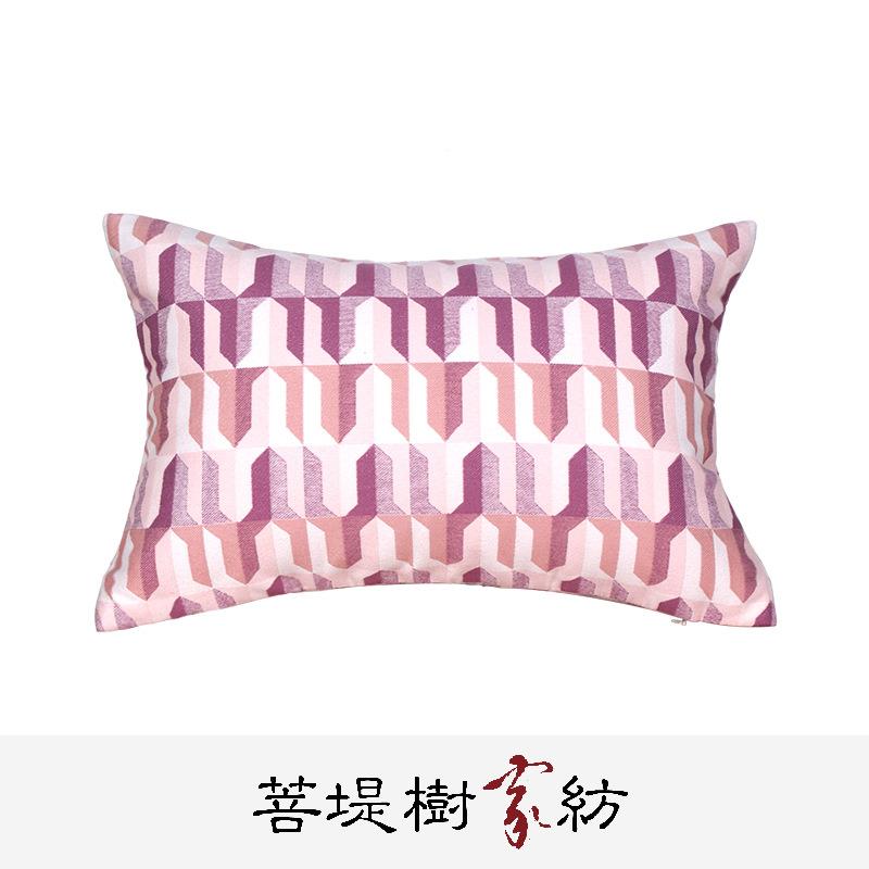 织提花色抱枕现代简约棉办公室汽车靠垫全腰靠抱1704-06四枕套厂