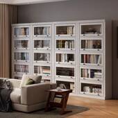 整批书带柜储物柜一体墙柜门家用LD345客厅地儿童防尘实木书架带