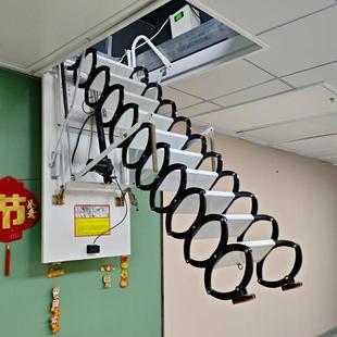电动伸缩楼楼梯中SWE加内厚阁家用室梯子隐形折叠升降拉伸防滑新