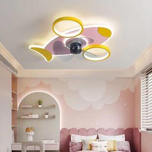男l孩卧室飞机风扇灯新款 电吸顶灯创意儿扇童86通航空ed卡灯具