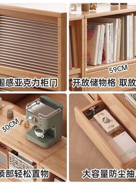 书柜储物柜组一体QMQ合防尘组合柜实木家色用书架客厅收纳柜子落
