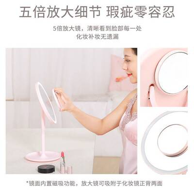 FT288-斐色耐化妆镜led灯台式化妆便携充电款宿舍桌面梳妆台镜子