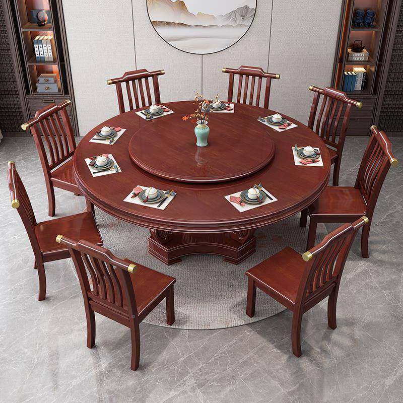 LAD新中式饭人实木餐桌椅组合带转店盘10大圆桌家用吃饭桌子圆形,饰品/流行首饰/时尚饰品新,其他DIY饰品配件,淘宝优惠券,粉丝福利购,淘宝优惠卷