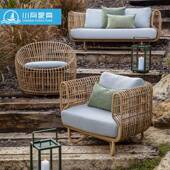 庭院阳台园酒店露创意台藤花竹发露台现代 户沙外沙发室外22