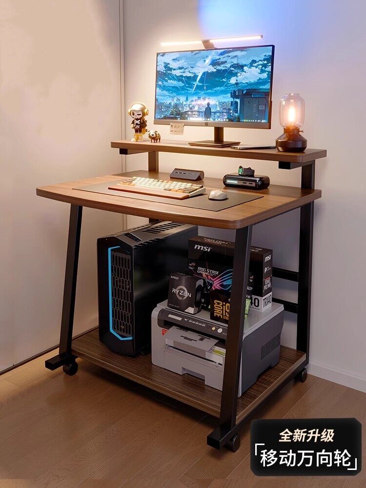 移动电脑桌可放主机家用小型台式电竞桌小户型床边小桌子单人书桌图片