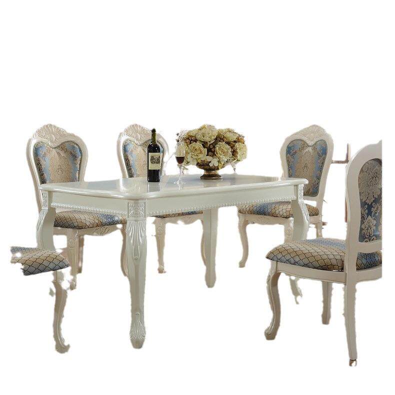 暖树家桌具欧式木椅组合田园实白色餐餐816桌长餐桌尺寸多种