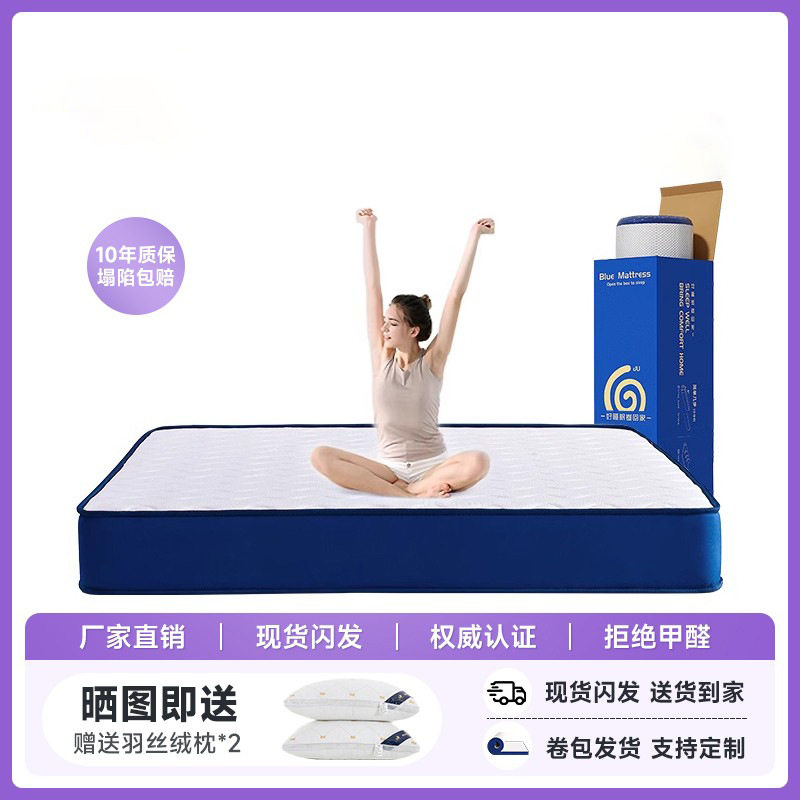 记忆棉乳胶床垫压缩卷包盒子家用卧室弹簧床垫酒店厚薄软垫