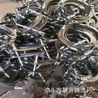 球墨铸铁卡子连接卡箍承插口哈夫节弯头加固防密封镀锌防锈卡箍式