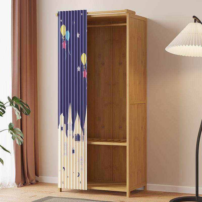 简室YMC收易纳置层物架经济型结实耐用实木衣柜出租房用卧多衣橱