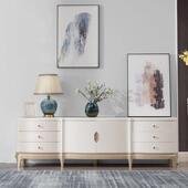 美克电视柜简视美家轻奢后代电视柜美式 听现柜小户01型实约木家具