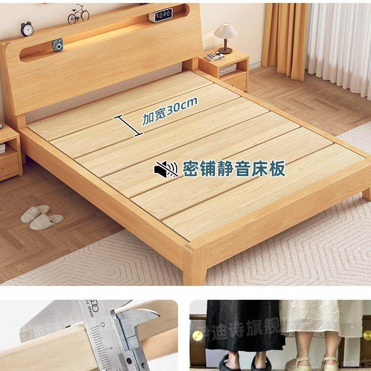 实木床现简约18双人ww--9875代床米工厂直销1m.5出租房用经济型单