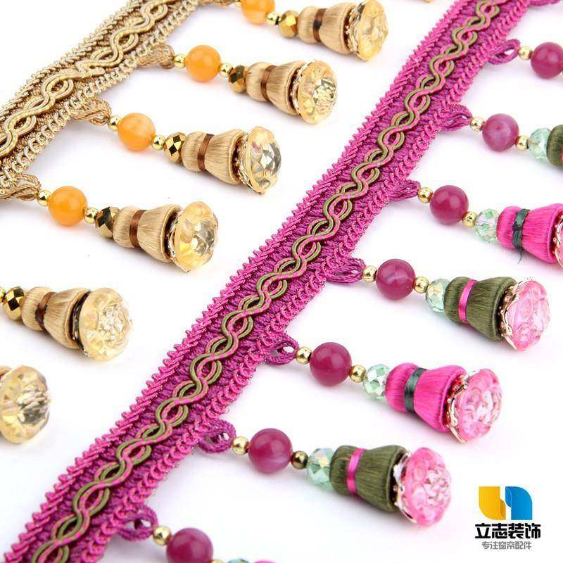 帘花2019LL12窗边水晶珠子窗帘配件别辅料货车装饰墅饰纱窗装新款