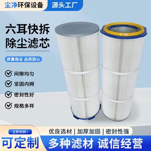 六耳尘快拆滤WXW芯筒工业滤除粉尘聚酯纤维过滤器涂装喷砂抛过滤