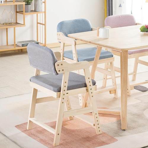 儿童学习椅实木可升调节靠降背座椅学生矫儿童凳00正坐书桌餐椅姿