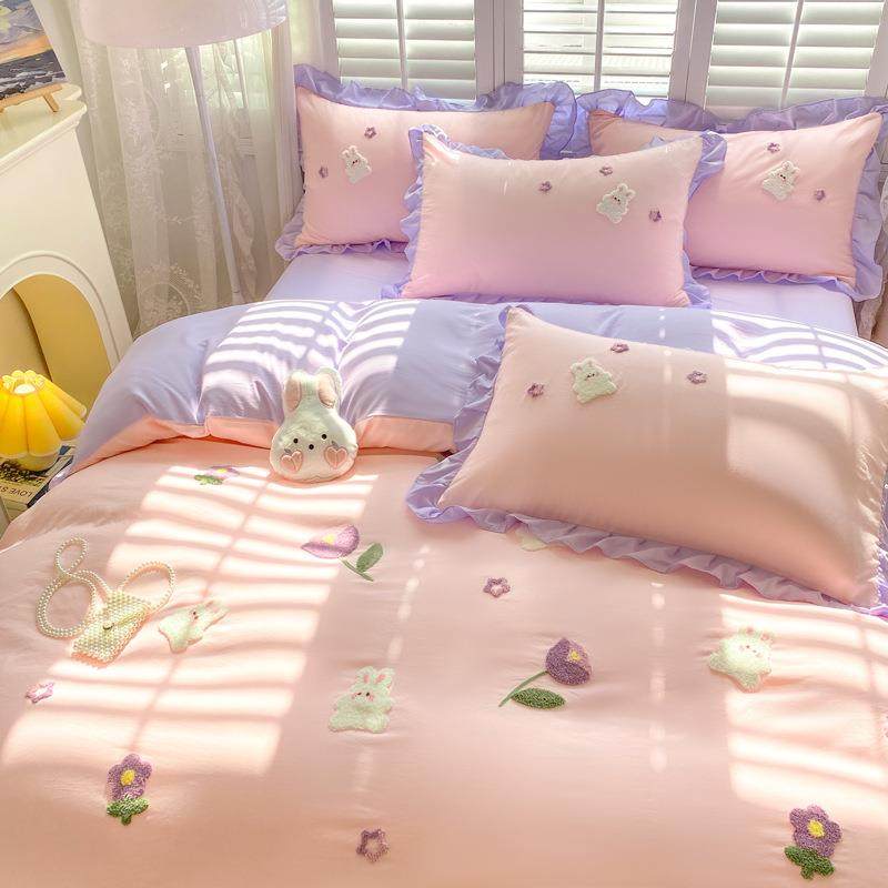 新款水洗棉毛巾绣件套卡床通风BSM床用品（四专版上花型）笠款,床上用品,床品套件/四件套/多件套,淘宝优惠券,粉丝福利购,淘宝优惠卷