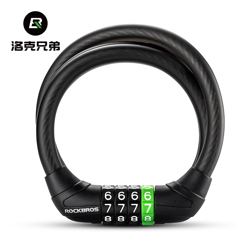 洛克兄弟便携圈j锁自行车锁钢缆锁山地公路车电动车防盗密码锁小
