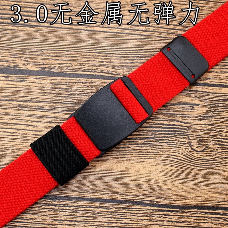 3.2无金属塑料挂扣窄细款男女军训百搭简L约帆布腰带学生小裤带潮