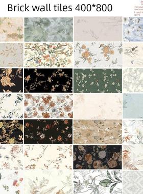 X花鸟植物花砖法式覆古名宿客餐厅瓷砖卫生间浴室阳台墙砖